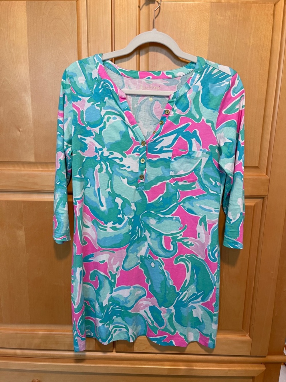 Lilly Pulitzer Vibrant Pink & turquoise Floral dress